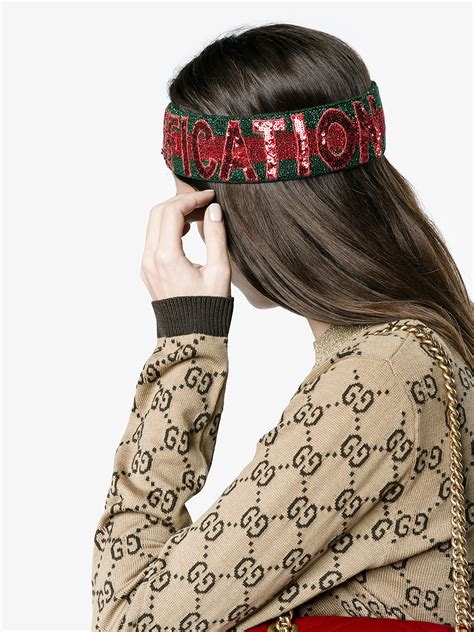 gucci headband red and green men|denim gucci headband.